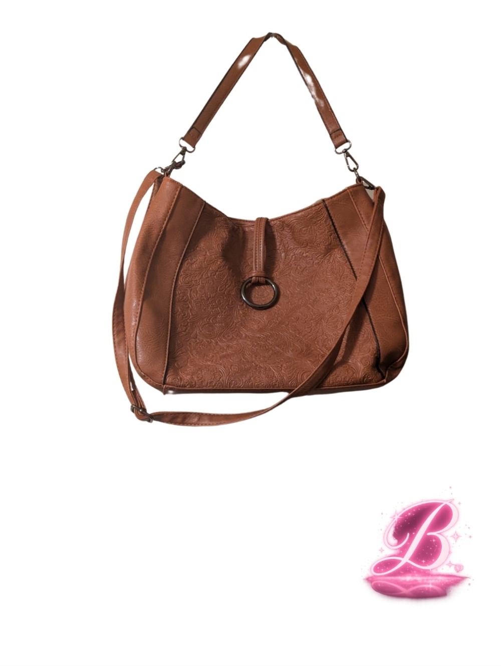 Sam & Hadley Embossed Crossbody Bag - Western - Boho Style - Brown
